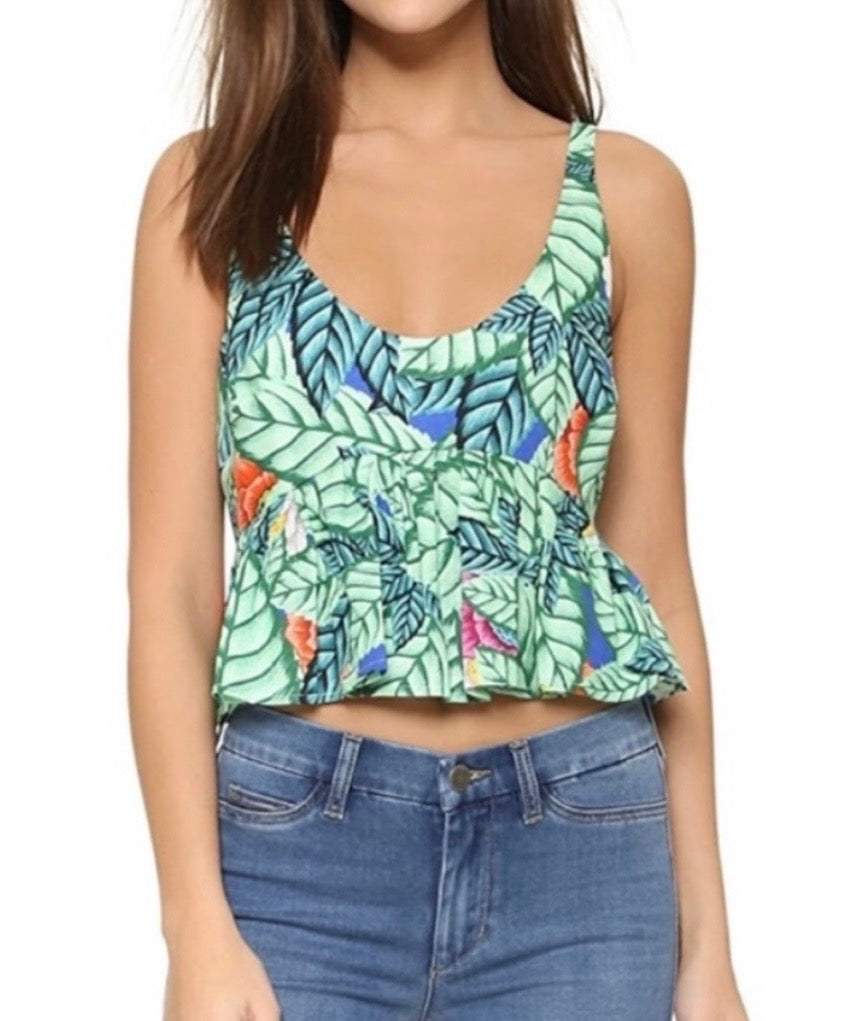Mara Hoffman Linen Cropped Tank, Sz XS