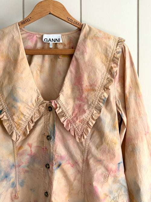 GANNI Ruffle Collar Blouse, Sz M