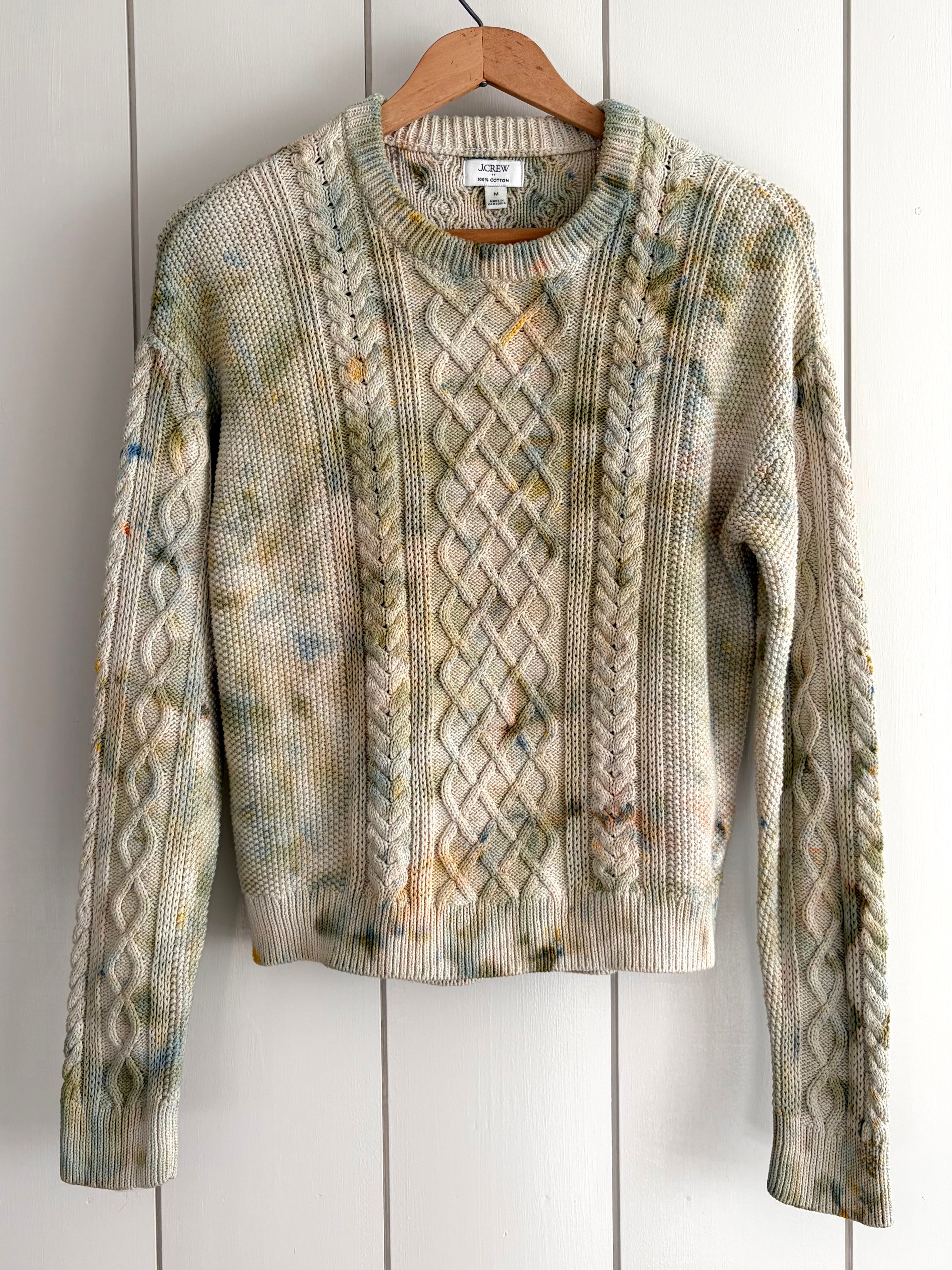 J. Crew Cotton Cable Neck Sweater, Size M