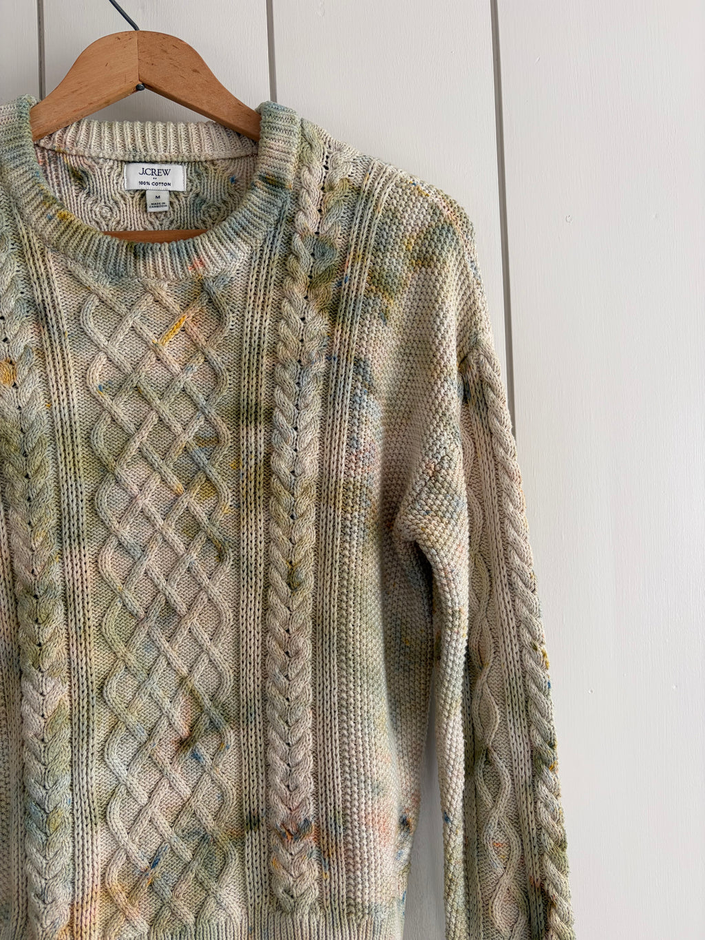 J. Crew Cotton Cable Neck Sweater, Size M